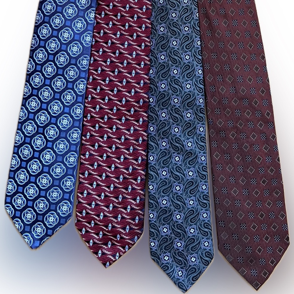 👔4️⃣Bundle of 4 Silk Neck Ties / Neckties by John W. Nordstrom—Standard Length - Picture 14 of 15